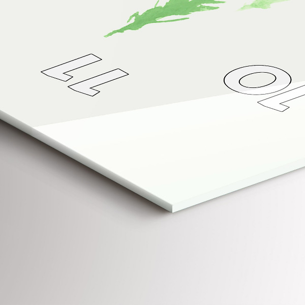 Zegar szklany pionowy Malarstwo zielony las