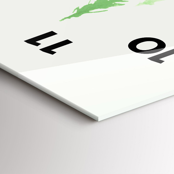 Zegar szklany pionowy Malarstwo zielony las