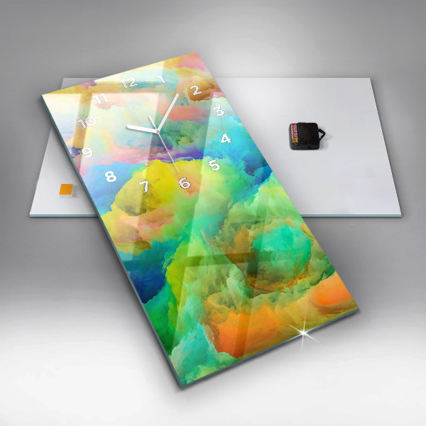 Zegar szklany pionowy Fraktalna Tekstura