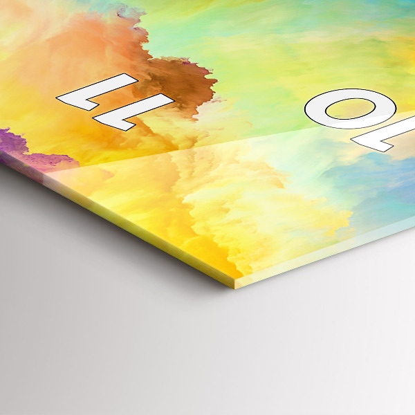 Zegar szklany pionowy Fraktalna Tekstura