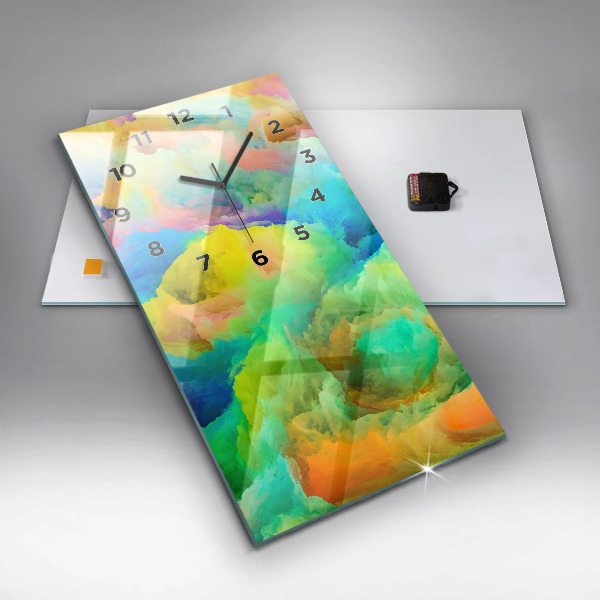 Zegar szklany pionowy Fraktalna Tekstura