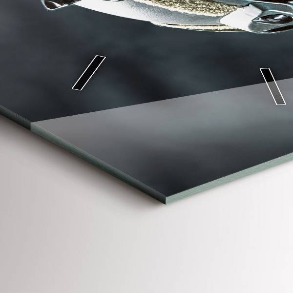 Zegar szklany pionowy Żołnierz z bronią