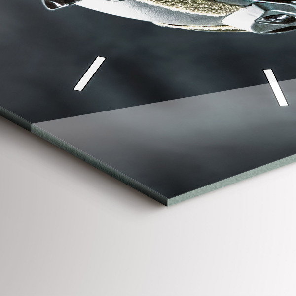 Zegar szklany pionowy Żołnierz z bronią