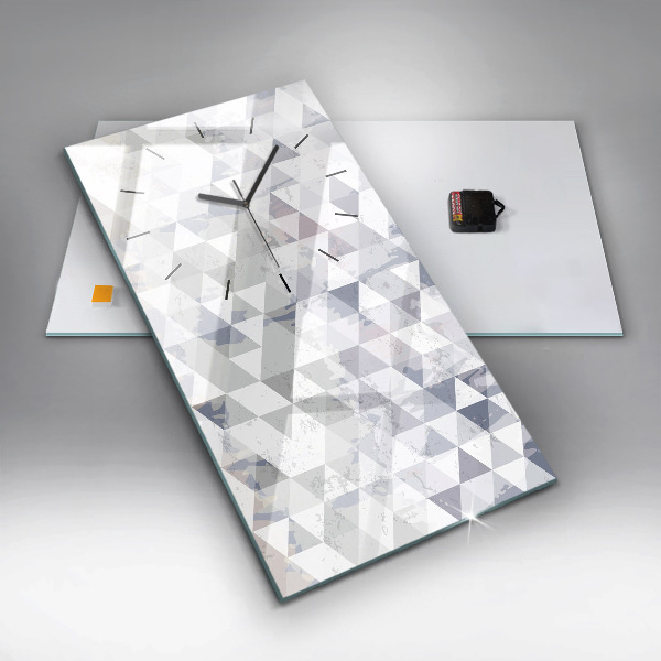 Zegar szklany pionowy Wzór geometryczny