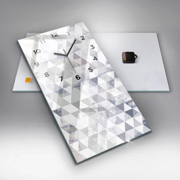 Zegar szklany pionowy Wzór geometryczny