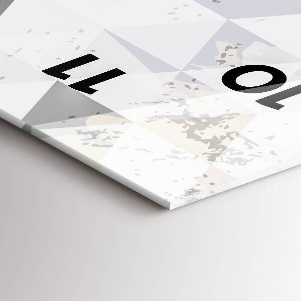 Zegar szklany pionowy Wzór geometryczny