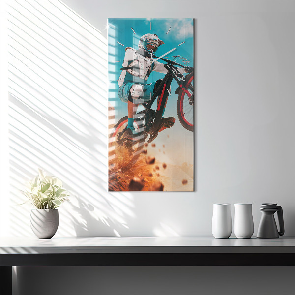 Zegar szklany pionowy Kaskader i adrenalina