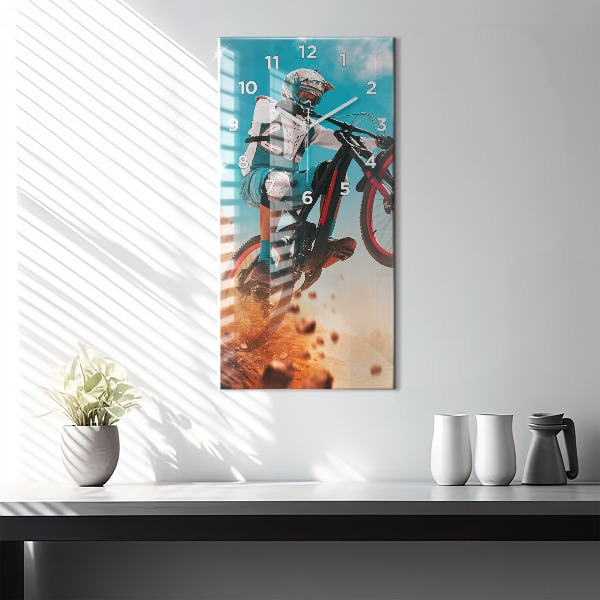 Zegar szklany pionowy Kaskader i adrenalina