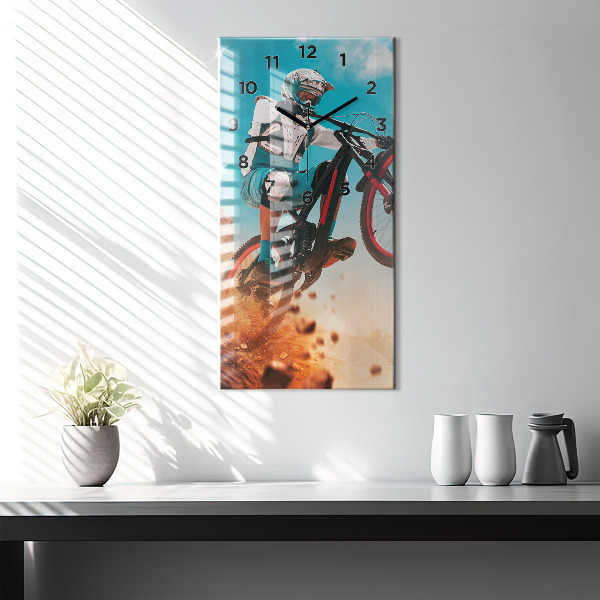 Zegar szklany pionowy Kaskader i adrenalina