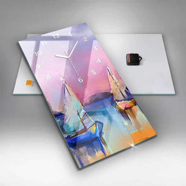 Zegar szklany pionowy Pejzaż morski