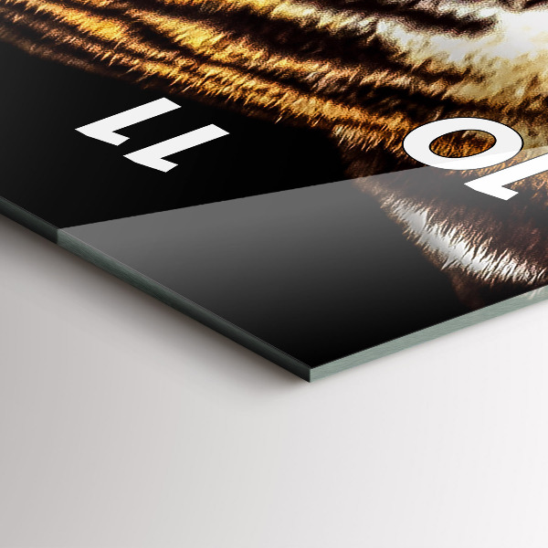 Zegar szklany pionowy Tygrys – dziki wzrok