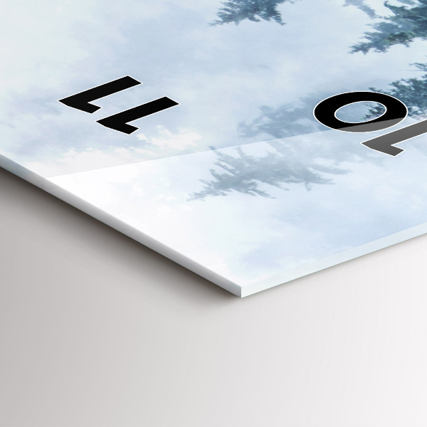 Zegar szklany pionowy Mglisty górski Krajobraz