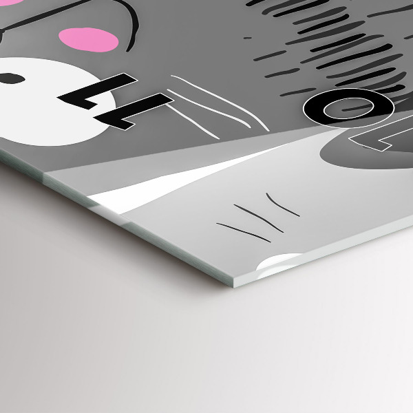 Zegar szklany pionowy Wzór z kotami