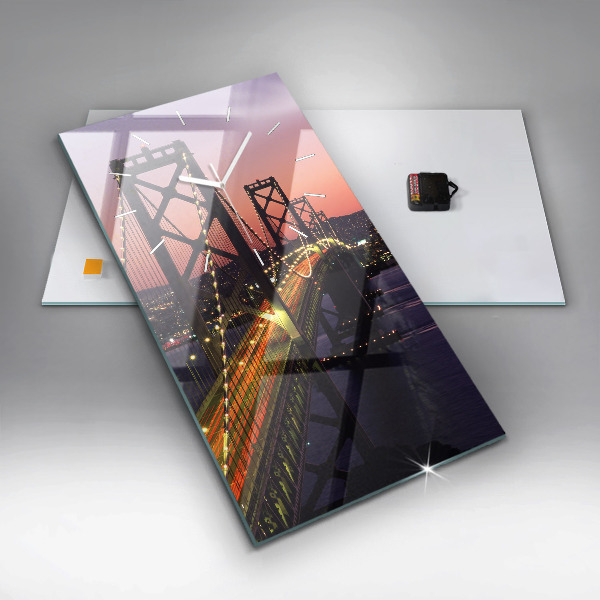 Zegar szklany pionowy USA zachód słońca