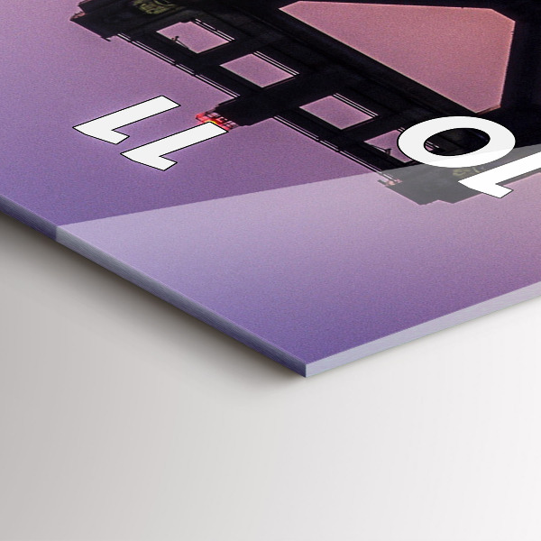 Zegar szklany pionowy USA zachód słońca