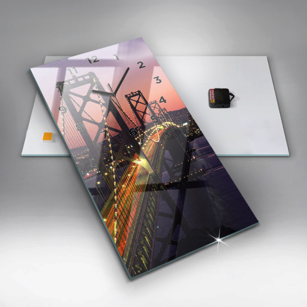 Zegar szklany pionowy USA zachód słońca