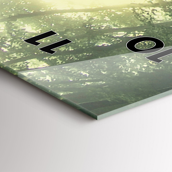 Zegar szklany pionowy Mglisty las o poranku