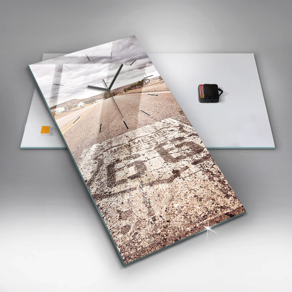 Zegar szklany pionowy droga Route 66 USA