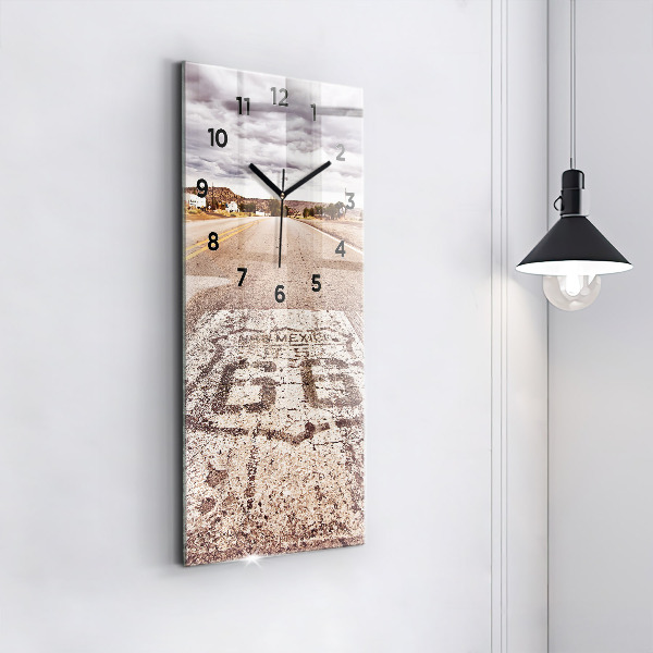 Zegar szklany pionowy droga Route 66 USA