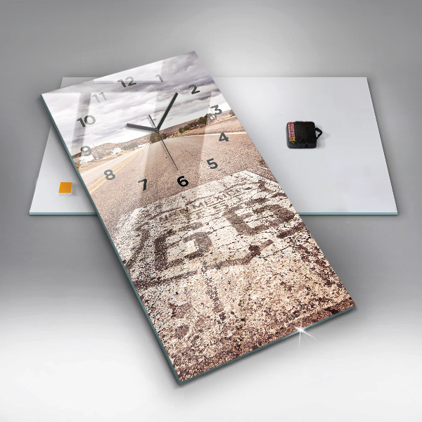 Zegar szklany pionowy droga Route 66 USA