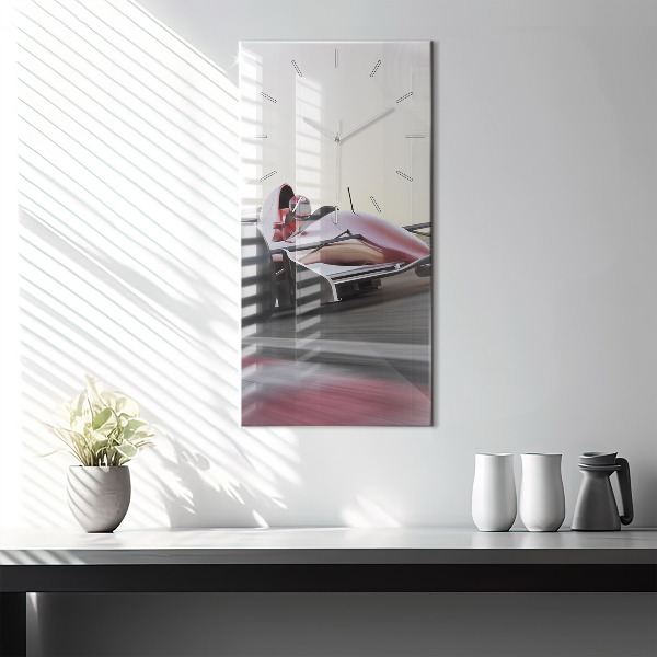 Zegar szklany pionowy Sportowy bolid wyścigowy