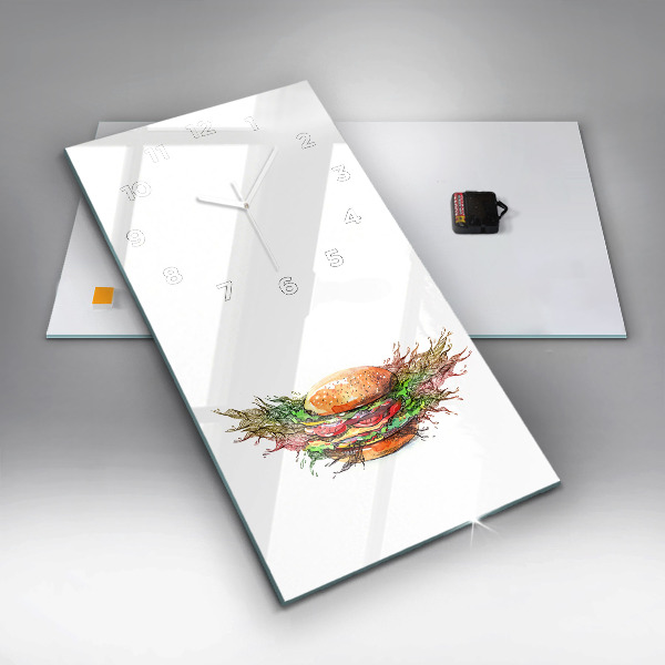 Zegar szklany pionowy Burger z serem XXL