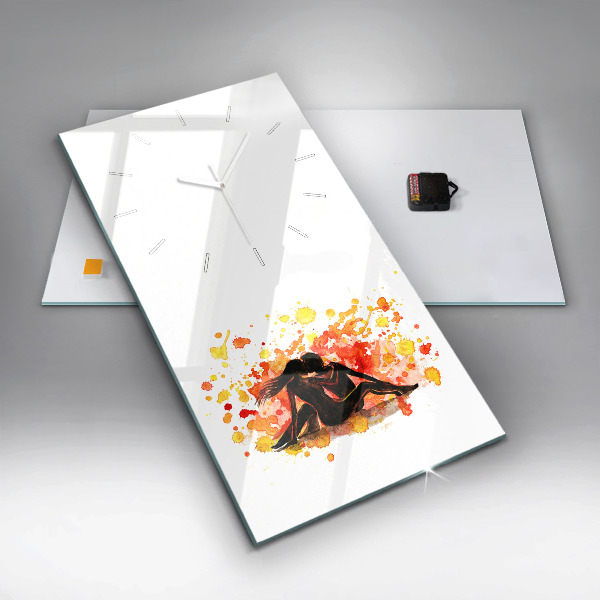 Zegar szklany pionowy Miłość i zakochana para