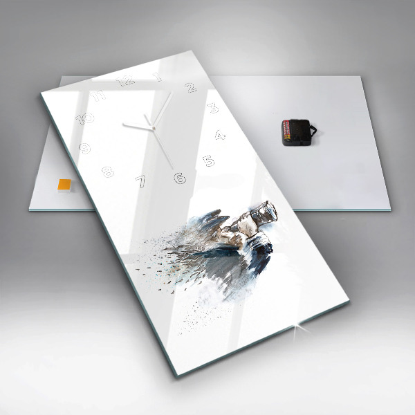 Zegar szklany pionowy Kapitan z lornetką