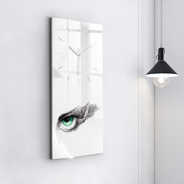 Zegar szklany pionowy Abstrakcja oko człowieka