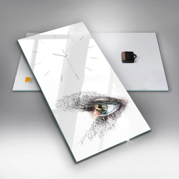 Zegar szklany pionowy Rysunek ludzkiego oka