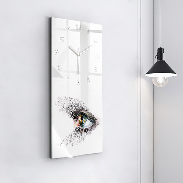 Zegar szklany pionowy Rysunek ludzkiego oka