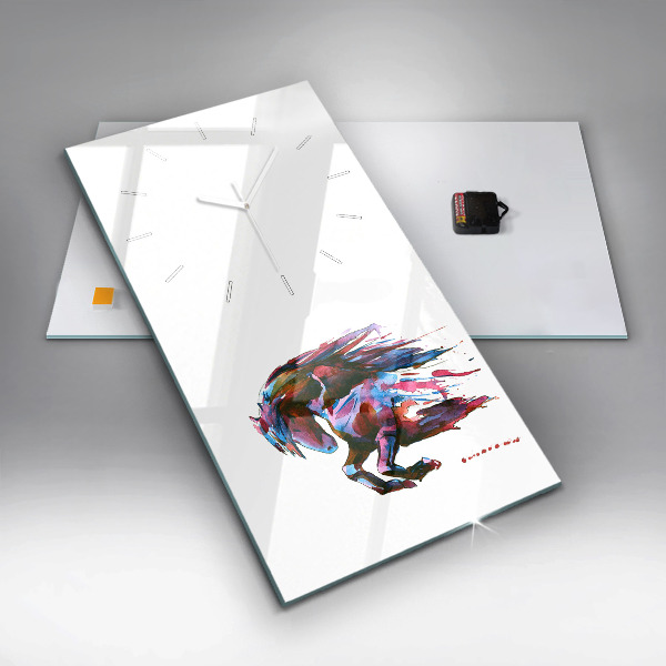 Zegar szklany pionowy Koń w biegu