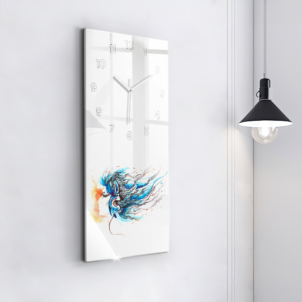 Zegar szklany pionowy Ilustracja słuchawki