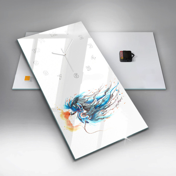 Zegar szklany pionowy Ilustracja słuchawki