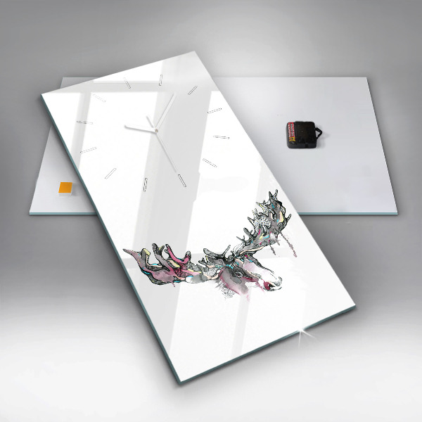 Zegar szklany pionowy Łoś abstrakcja