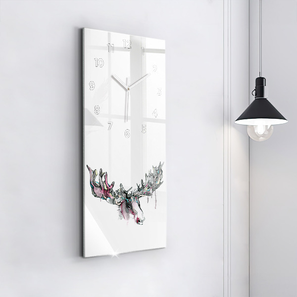 Zegar szklany pionowy Łoś abstrakcja