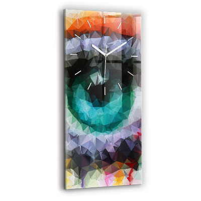 Zegar szklany pionowy Kolorowe ludzkie oko