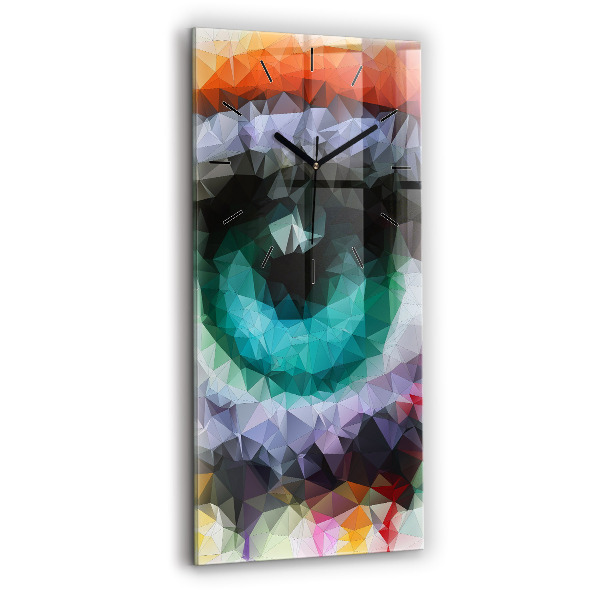 Zegar szklany pionowy Kolorowe ludzkie oko