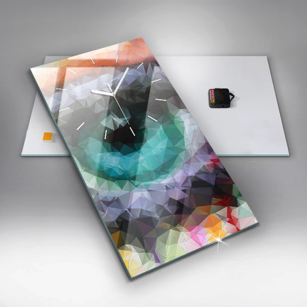 Zegar szklany pionowy Kolorowe ludzkie oko