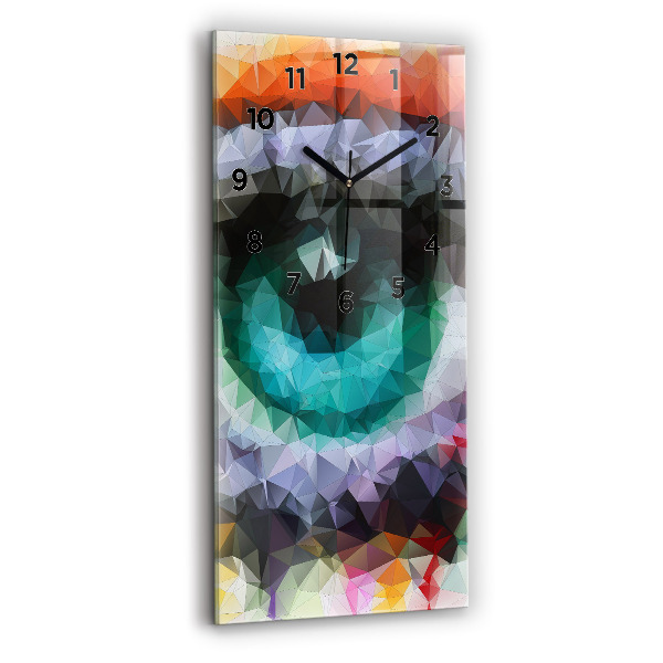 Zegar szklany pionowy Kolorowe ludzkie oko