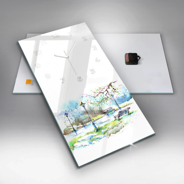 Zegar szklany pionowy Malownicza wiosna