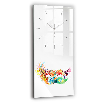 Zegar szklany pionowy Kultura - flaga Brazylii