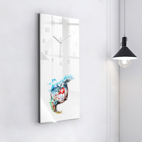 Zegar szklany pionowy Szwajcarski zegarek