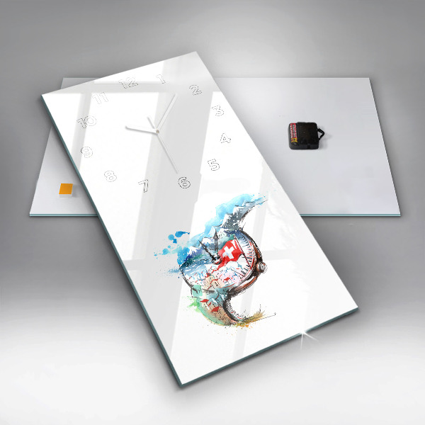 Zegar szklany pionowy Szwajcarski zegarek