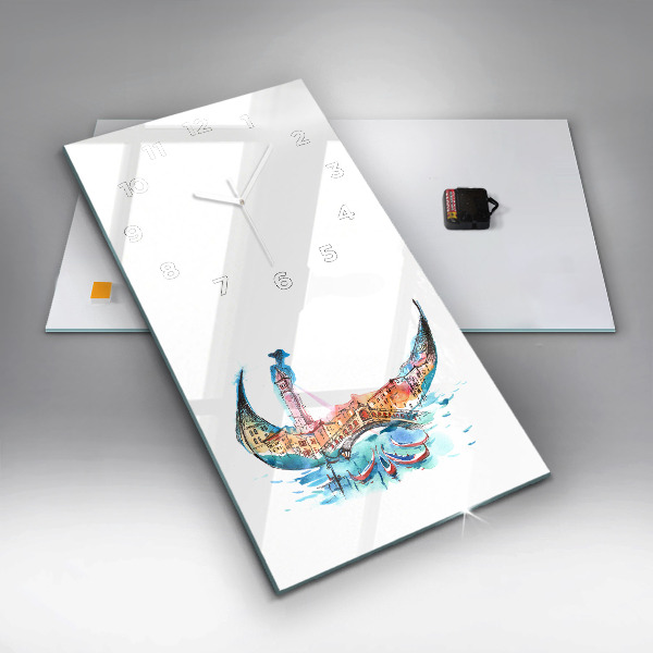 Zegar szklany pionowy Włochy - wenecka Gondola