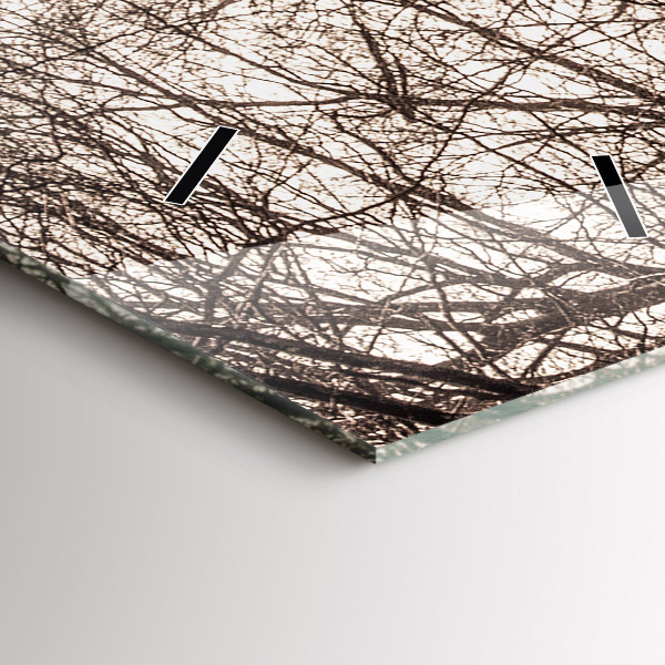 Zegar szklany pionowy Ścieżka leśna w sepii