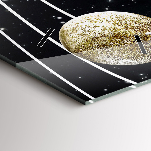 Zegar szklany pionowy Układ słoneczny