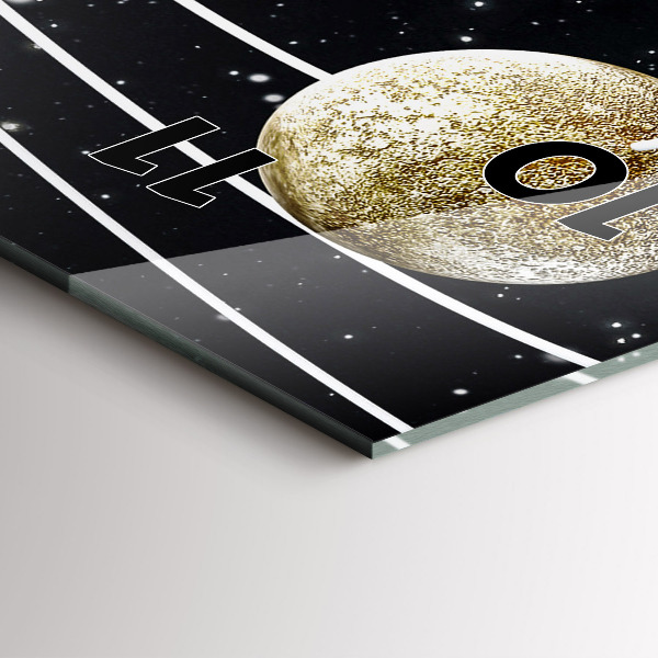 Zegar szklany pionowy Układ słoneczny