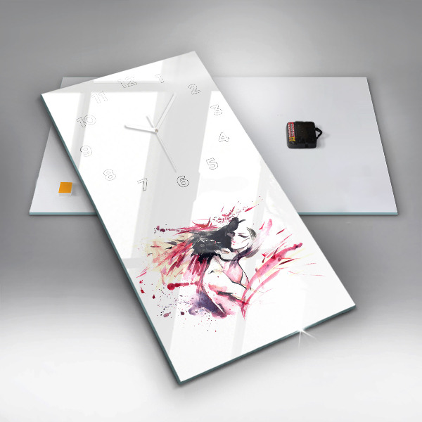 Zegar szklany pionowy Abstrakcja kochanków