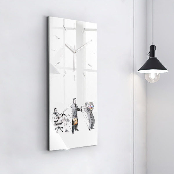 Zegar szklany pionowy Ludzie marionetki